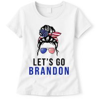 Let's Go Brandon Messy Bun Womens T-Shirt