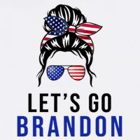 Let's Go Brandon Messy Bun Women's V-Neck T-Shirt