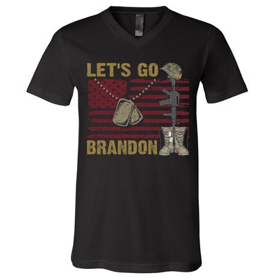 Let's Go Brandon Lets Go Brandon Lets Go Brandon Let's Go Brandon V-Neck T-Shirt