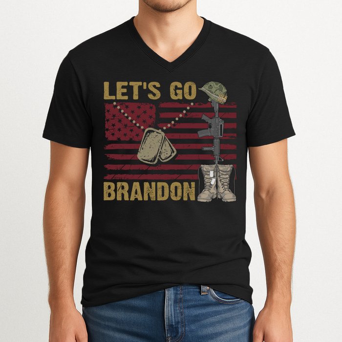 Let's Go Brandon Lets Go Brandon Lets Go Brandon Let's Go Brandon V-Neck T-Shirt