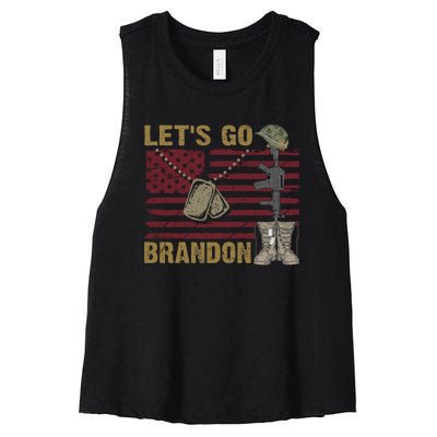 Let's Go Brandon Lets Go Brandon Lets Go Brandon Let's Go Brandon Women's Racerback Cropped Tank