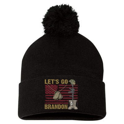 Let's Go Brandon Lets Go Brandon Lets Go Brandon Let's Go Brandon Pom Pom 12in Knit Beanie