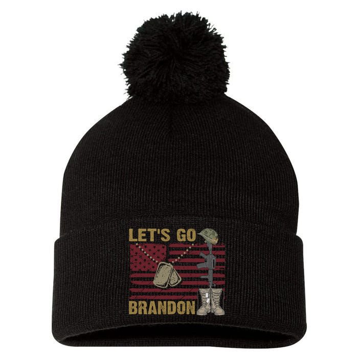 Let's Go Brandon Lets Go Brandon Lets Go Brandon Let's Go Brandon Pom Pom 12in Knit Beanie