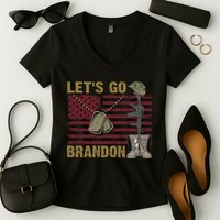 Let's Go Brandon Lets Go Brandon Lets Go Brandon Let's Go Brandon Women's V-Neck T-Shirt