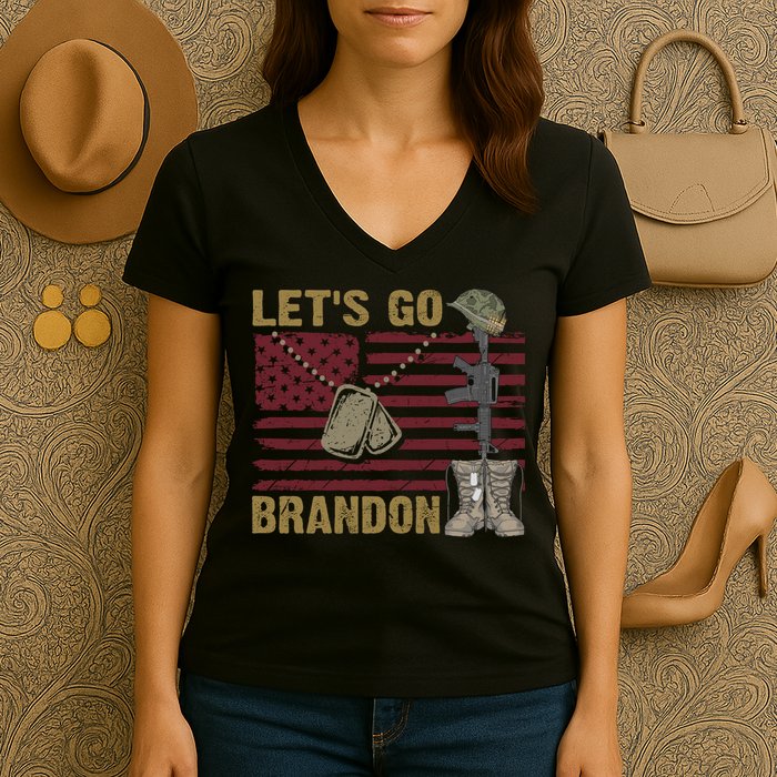 Let's Go Brandon Lets Go Brandon Lets Go Brandon Let's Go Brandon Women's V-Neck T-Shirt