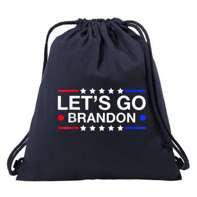 Let's Go Brandon Conservative US Flag Drawstring Bag
