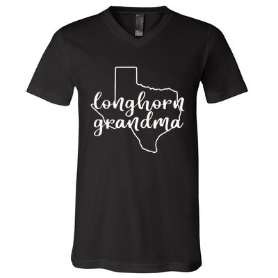 Longhorn Grandma Bella V-Neck T-Shirt