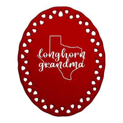 Longhorn Grandma Bella Ceramic Oval Ornament