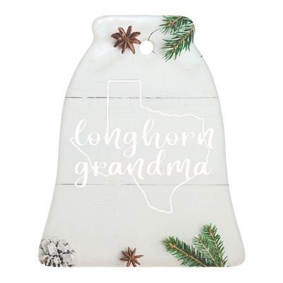 Longhorn Grandma Bella Ceramic Bell Ornament