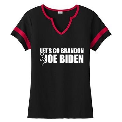 Let's Go Brandon F Joe Biden Funny Ladies Halftime Notch Neck Tee