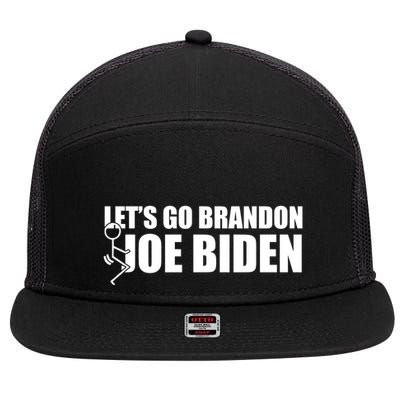 Let's Go Brandon F Joe Biden Funny 7 Panel Mesh Trucker Snapback Hat