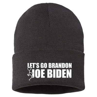 Let's Go Brandon F Joe Biden Funny Sustainable Knit Beanie