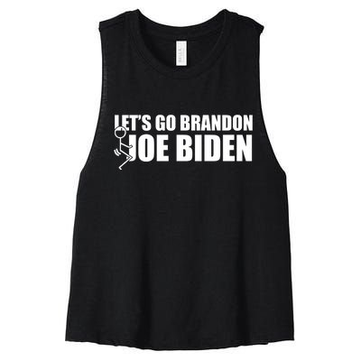 Let's Go Brandon F Joe Biden Funny Women's Racerback Cropped Tank