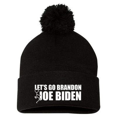 Let's Go Brandon F Joe Biden Funny Pom Pom 12in Knit Beanie
