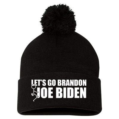 Let's Go Brandon F Joe Biden Funny Pom Pom 12in Knit Beanie