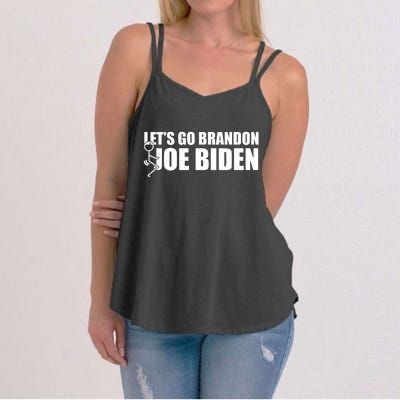 Let's Go Brandon F Joe Biden Funny Women's Strappy Tank