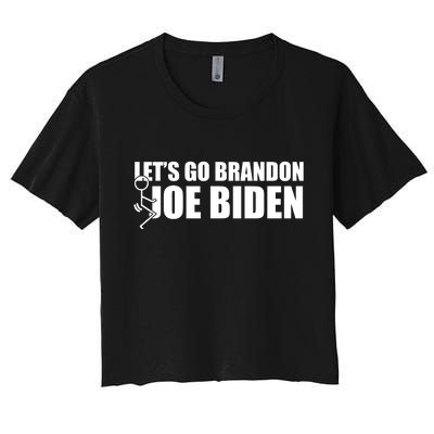 Let's Go Brandon F Joe Biden Funny Women's Crop Top Tee