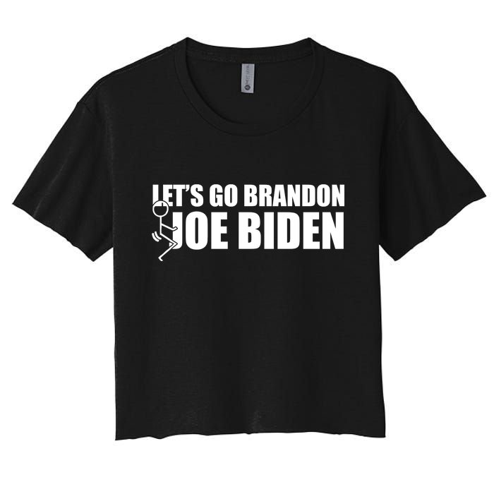 Let's Go Brandon F Joe Biden Funny Women's Crop Top Tee