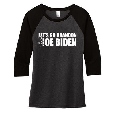 Let's Go Brandon F Joe Biden Funny Women's Tri-Blend 3/4-Sleeve Raglan Shirt