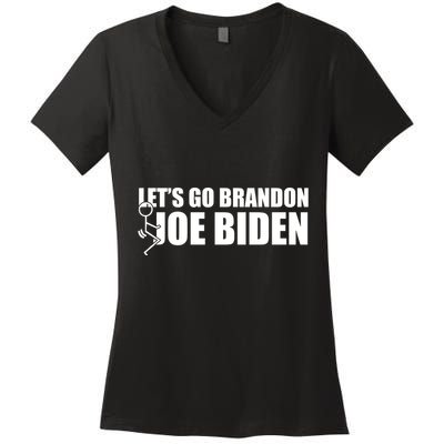 Let's Go Brandon F Joe Biden Funny Women's V-Neck T-Shirt