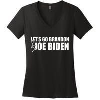 Let's Go Brandon F Joe Biden Funny Women's V-Neck T-Shirt