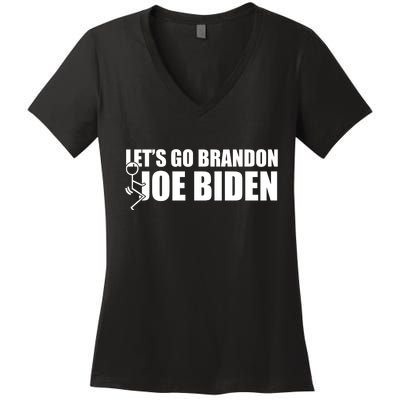 Let's Go Brandon F Joe Biden Funny Women's V-Neck T-Shirt