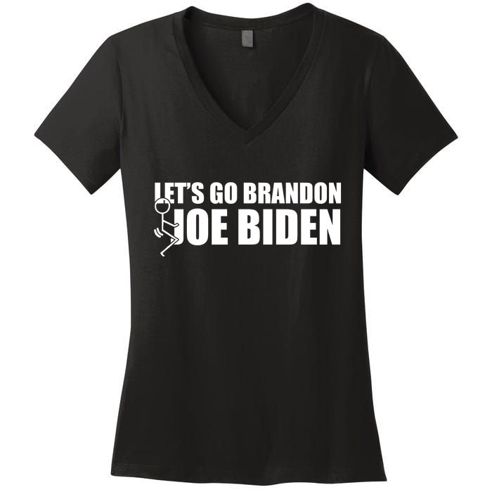 Let's Go Brandon F Joe Biden Funny Women's V-Neck T-Shirt