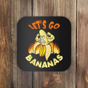 LetS Go Banana Muscle Banana Meme Funny Banana Coaster