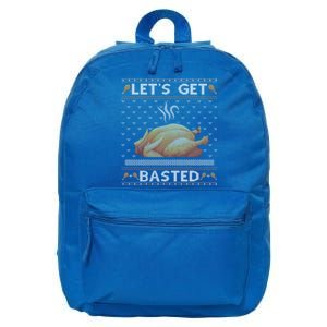 Lets Get Basted Turkey Fall Vibes Ugly Thanksgiving Sweater Gift 16 in Basic Backpack