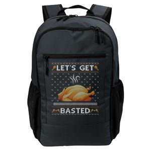 Lets Get Basted Turkey Fall Vibes Ugly Thanksgiving Sweater Gift Daily Commute Backpack