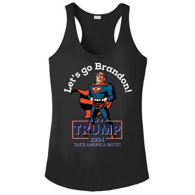 Let's Go Brandon Funny Gift Pro Trump 2024 Flag Anti Joe Biden Cute Gift Ladies PosiCharge Competitor Racerback Tank