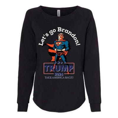 Let's Go Brandon Funny Gift Pro Trump 2024 Flag Anti Joe Biden Cute Gift Womens California Wash Sweatshirt