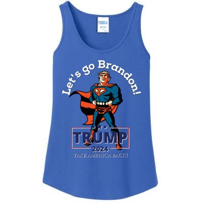 Let's Go Brandon Funny Gift Pro Trump 2024 Flag Anti Joe Biden Cute Gift Ladies Essential Tank