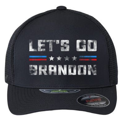 Let’s Go Brandon Conservative US Flag Gifts Flexfit Unipanel Trucker Cap