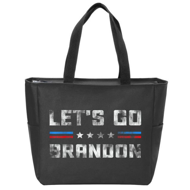 Let’s Go Brandon Conservative US Flag Gifts Zip Tote Bag