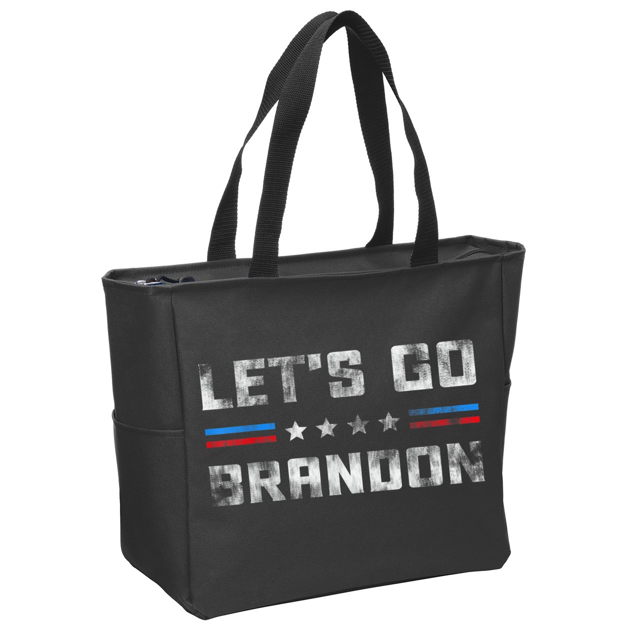 Let’s Go Brandon Conservative US Flag Gifts Zip Tote Bag