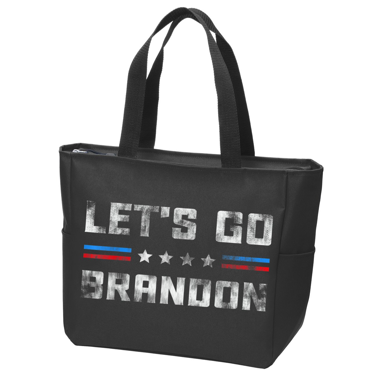 Let’s Go Brandon Conservative US Flag Gifts Zip Tote Bag