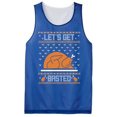 Lets Get Basted Funny Turkey Day Ugly Thanksgiving Great Gift Mesh Reversible Basketball Jersey Tank