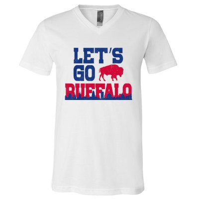 Lets Go Buffalo New York Buffalo Sports Fan Buffalo V-Neck T-Shirt