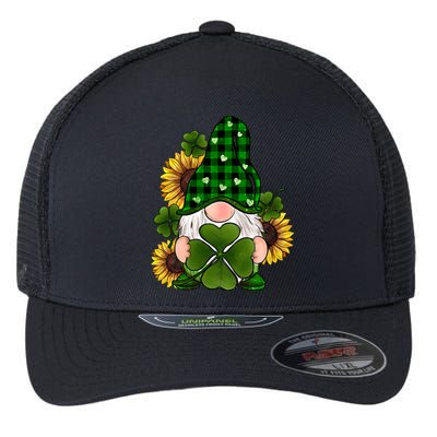 Love Gnomes Buffalo Plaid Shamrock Irish Lucky Patrick's Day Gift Flexfit Unipanel Trucker Cap