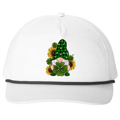 Love Gnomes Buffalo Plaid Shamrock Irish Lucky Patrick's Day Gift Snapback Five-Panel Rope Hat