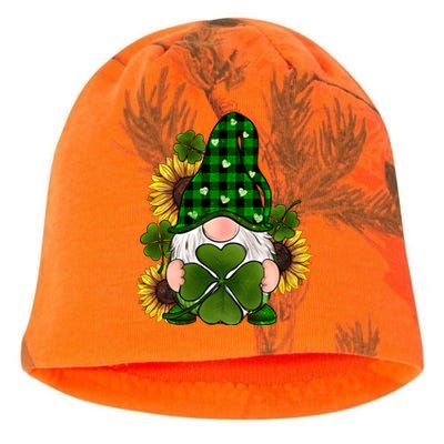 Love Gnomes Buffalo Plaid Shamrock Irish Lucky Patrick's Day Gift Kati - Camo Knit Beanie