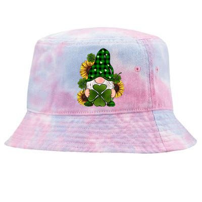 Love Gnomes Buffalo Plaid Shamrock Irish Lucky Patrick's Day Gift Tie-Dyed Bucket Hat