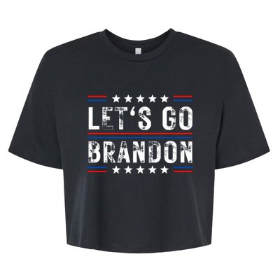 Lets Go Brandon Funny Trendy Sarcastic Lets Go Brandon Bella+Canvas Jersey Crop Tee