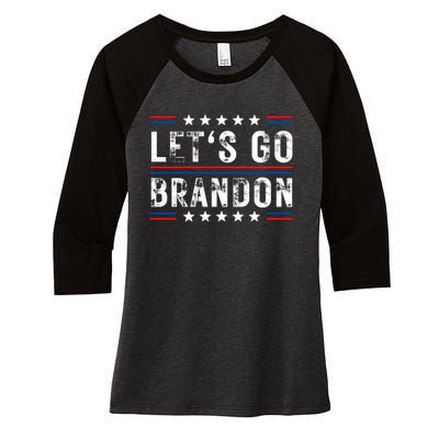 Lets Go Brandon Funny Trendy Sarcastic Lets Go Brandon Women's Tri-Blend 3/4-Sleeve Raglan Shirt