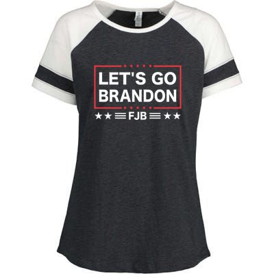 Lets Go Brandon | FJB | Fuck Joe Biden Enza Ladies Jersey Colorblock Tee