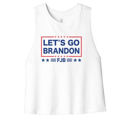 Lets Go Brandon | FJB | Fuck Joe Biden Women's Racerback Cropped Tank