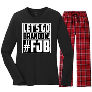 Lets Go Brandon Funny Meme Lets Go Brandon Funny Meme Women's Long Sleeve Flannel Pajama Set 