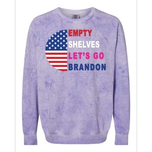 Lets Go Brandon Meme Empty Shelves Half Circle Flag Colorblast Crewneck Sweatshirt