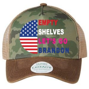 Lets Go Brandon Meme Empty Shelves Half Circle Flag Legacy Tie Dye Trucker Hat